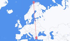 Flights from Sørkjosen to Santorini