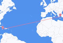 Flyreiser fra Kingston, Jamaica til Mykonos, Hellas
