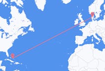Flyreiser fra George Town, Bahamas til Karup, Danmark