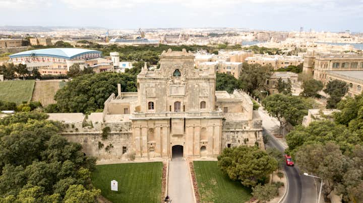 Aerial view of Notre Dame Gate in Malta