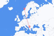 Flyg från Ohrid till Trondheim
