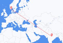 Flights from Jabalpur, India to Kristiansand, Norway