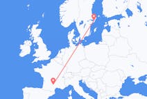 Flyg från Rodez, Frankrike till Stockholm, Sverige
