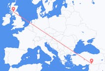 Flyreiser fra Gaziantep, Tyrkia til Glasgow, Skottland
