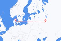 Flyreiser fra Moskva, Russland til Århus, Danmark