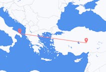 Vluchten van Kayseri, Turkije naar Brindisi, Italië