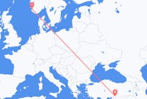 Flyreiser fra Gaziantep, Tyrkia til Stavanger, Norge