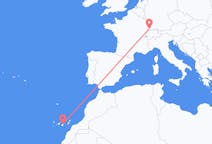Vluchten van Las Palmas (ort i Mexiko, Veracruz, Tihuatlán), Spanje naar Mulhouse, Zwitserland
