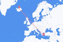 Flights from Akureyri, Iceland to Santorini, Greece