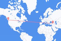 Flyreiser fra Nanaimo, Canada til Erzincan, Tyrkia