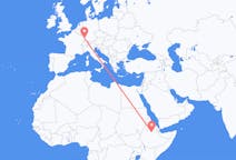 Flyreiser fra Dessie, Etiopia til Strasbourg, Frankrike