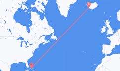 Flyreiser fra Nassau, Bahamas til Reykjavik, Island