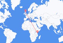 Flyreiser fra Zanzibar, Tanzania til Edinburgh, Skottland