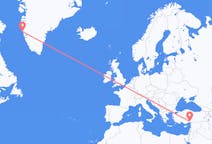 Flights from Maniitsoq, Greenland to Adana, Turkey