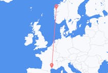 出发地 挪威出发地 桑丹目的地 法国蒙彼利埃的航班