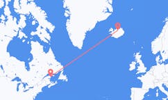 Flights from the city of Gaspé, Canada to the city of Akureyri, Iceland