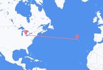 Flyrejser fra Windsor, Canada til Terceira, Portugal