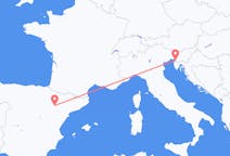 Vluchten van Triëst, Italië naar Zaragoza, Spanje