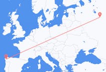 Fly fra Ivanovo til Santiago de Compostela