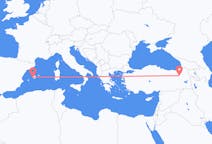 Flyreiser fra Erzurum, Tyrkia til Palma de Mallorca, Spania
