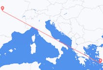 Vluchten van Kos, Griekenland naar Tours, Frankrijk