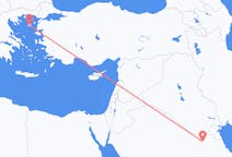 Flyreiser fra Qaisumah, Saudi-Arabia til Lemnos, Hellas