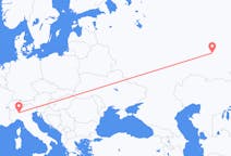 Vols d'Oufa, Russie à Milan, Italie