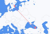 Flyreiser fra Trabzon, Tyrkia til Kalmar, Sverige