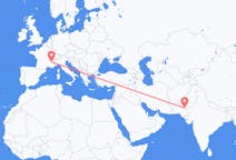 Flyg från Sukkur, Pakistan till Grenoble, Frankrike