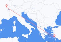 Flyg från Dole, Frankrike till Bodrum, Turkiet