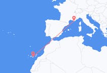 Loty z Tulon, Francja do Las Palmas de Gran Canaria, Hiszpania