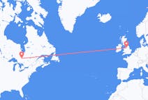 Flyrejser fra Timmins, Canada til Manchester, England