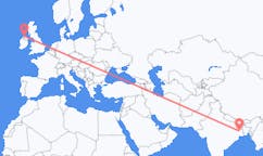 出发地 印度杜爾加布爾前往北爱尔兰的德里的航班