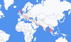 出发地 印度尼西亚出发地 棉蘭前往英格兰的Durham的航班