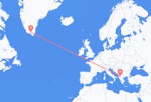 Flyreiser fra Ohrid, Nord-Makedonia til Narsarsuaq, Grønland