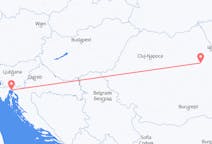 Vols de Rijeka, Croatie vers Bacau, Roumanie