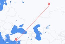 Flyg från Yekaterinburg, Ryssland till Gazipaşa, Turkiet