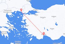 トルコのアンタルヤからから、ギリシャのアレクサンドルポリまでのフライト