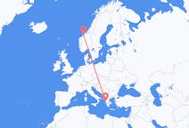 出发地 挪威出发地 克里斯蒂安松目的地 希腊普雷韋扎的航班