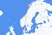 Flights from Leknes, Norway to Billund, Denmark
