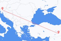 Flyreiser fra Diyarbakir, til Ljubljana