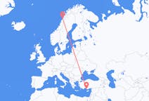 Flyreiser fra Gazipaşa, Tyrkia til Bodø, Norge