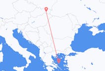 Vluchten van Kosice, Slowakije naar Skyros, Griekenland