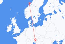 Fly fra Ljubljana til Ørland