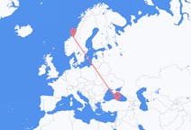 Flights from from Samsun to Trondheim