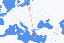 Flights from Warsaw to Santorini