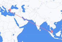 Flyreiser fra Malacca City, Malaysia til Samos, Hellas