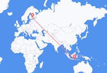 Flyg från Praya, Lombok, Indonesien till Villmanstrand, Finland