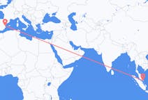 Flyrejser fra Johor Bahru, Malaysia til Valencia, Spanien