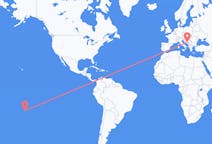 Flyg från Rimatara, Franska Polynesien till Sarajevo, Bosnien och Hercegovina